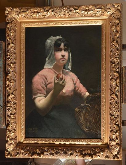 null PEEL, Paul (1860-1892)
"Frances with the Apple"
Oil on canvas
Signed, dated...