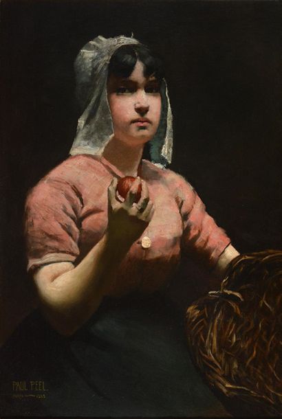 null PEEL, Paul (1860-1892)
"Frances with the Apple"
Huile sur toile
Signée, datée...