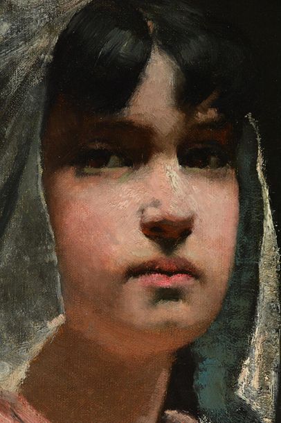 null PEEL, Paul (1860-1892)
"Frances with the Apple"
Huile sur toile
Signée, datée...