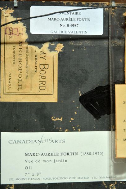 null FORTIN, Marc-Aurèle (1888-1970)
"Vue de mon jardin"
Huile sur panneau
Signée...