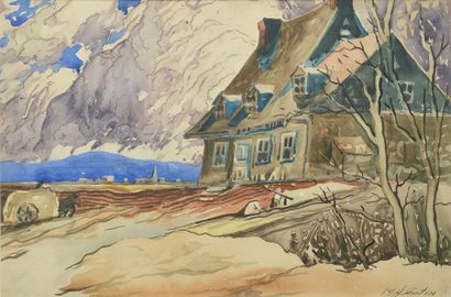 null FORTIN, Marc-Aurèle (1888-1970)
"Old Quebec house, Laurentians"
Aquarelle
Signée...