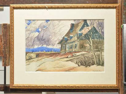 null FORTIN, Marc-Aurèle (1888-1970)
"Old Quebec house, Laurentians"
Aquarelle
Signée...