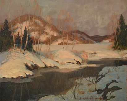null BEAMENT, Thomas Harold (1898-1984)
Ruisseau en hiver
Huile sur carton
Signée...