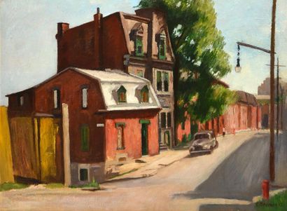 null NEUMANN, Ernst (1907-1955)
Street corner, St-Henri
Oil on masonite
Signed and...
