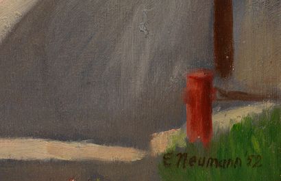 null NEUMANN, Ernst (1907-1955)
Coin de rue, St-Henri
Huile sur isorel 
Signée et...