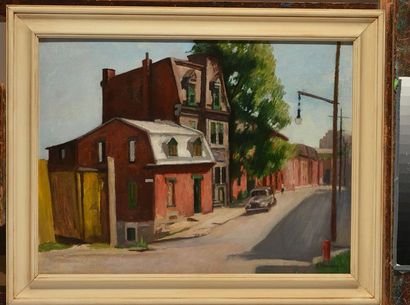 null NEUMANN, Ernst (1907-1955)
Street corner, St-Henri
Oil on masonite
Signed and...