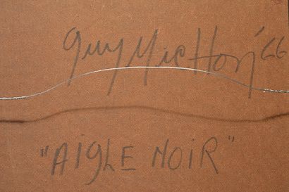 null MICHON, Guy (1925-1979)
"Aigle noir"
Huile sur isorel
Signée et dtaée en bas...