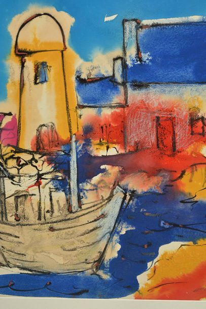 null BEAULIEU, Paul Vanier (1910-1996) 
Harbour
Watercolour 
Signed and dated on...