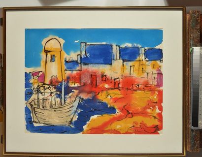 null BEAULIEU, Paul Vanier (1910-1996) 
Port
Aquarelle 
Signée et datée en bas à...