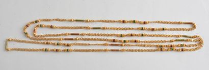 null 22K GOLD ENAMEL NECKLACE
Long necklace in 22K yellow gold and red and green...