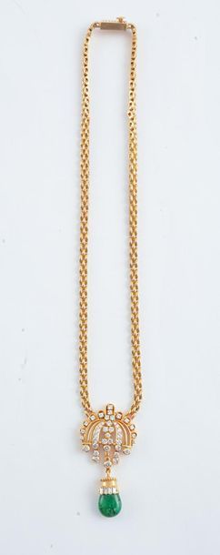 null 18K GOLD NECKLACE EMERALDS DIAMONDS
Necklace:
Metal: 18 karat yellow gold
Weight:...