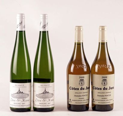 null Clos Ste-Hune Riesling 2007 (Trimbach) Côtes du Jura 2008 (Macle) - 4 boute...