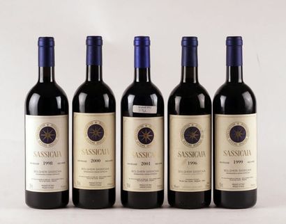 null Sassicaia 1996, 1998, 1999, 2000 2001 - 5 bouteilles