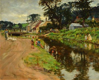 null FORBES, Stanhope Alexander (1857-1947)
Enfants à la rivière
Huile sur toile
Signée...