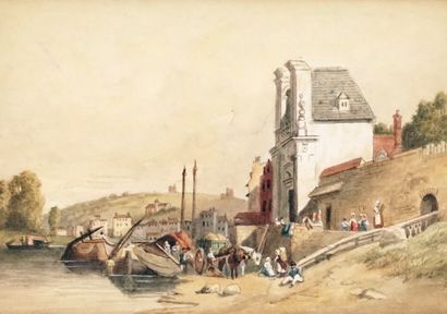 null PROUT, Samuel (1783-1852)
"Town on the Meuse"
Aquarelle
Monogramme en bas à...