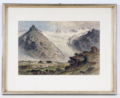 null HEUBNER, Hermann Ludwig (1843-1915)
Glacier dans le fjord
Aquarelle
Signée et...