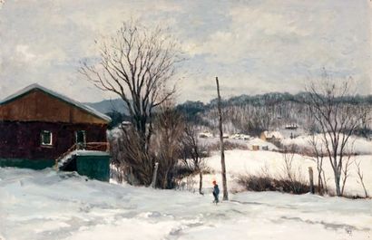 null ARTS, Dorus (1901-1961)
Maison, hiver
Huile sur carton
Signée en bas à droite:...