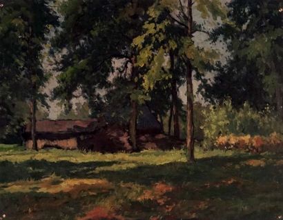 null ARTS, Dorus (1901-1961)
Cabane sous les arbres
Huile sur isorel
Signée en bas...