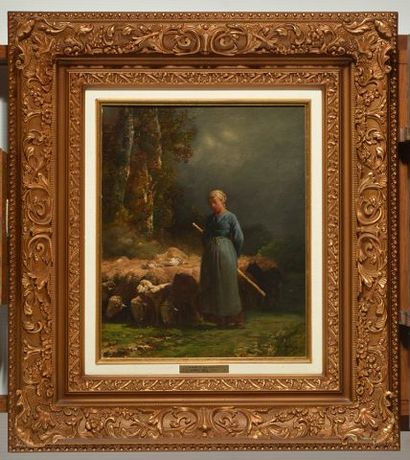 null JACQUES, Charles (1879-1959) 
Pastoral
Oil on canvas
Signed on the lower right:...