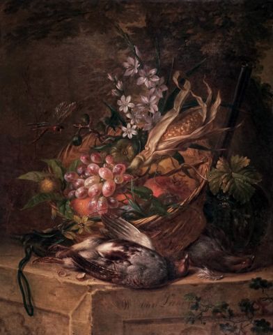 null VAN LEEN, Willem (1753-1825)
Nature morte au panier de fruits et oiseaux
Huile...