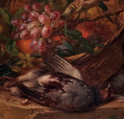 null VAN LEEN, Willem (1753-1825)
Nature morte au panier de fruits et oiseaux
Huile...