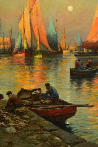 null MARONIEZ, Georges Philibert Charles (1865-1933)
Port de pêche au crépuscule
Huile...