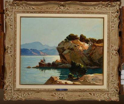 null VIDAL, Gustave (1895-1966)
"La côte méditerranéenne, contre-jour"
Oil on canvas
Signed...