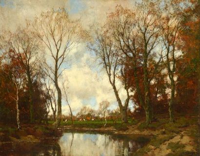 null GORTER, Arnold Marc (1866-1933)
Grazing by the river
Oil on canvas
Signed on...