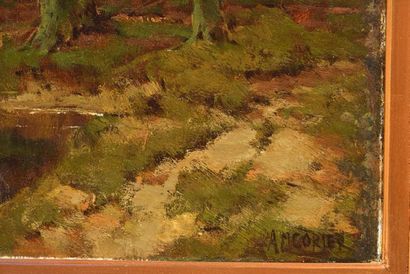 null GORTER, Arnold Marc (1866-1933)
Pâturage au bord de la rivière
Huile sur toile
Signée...