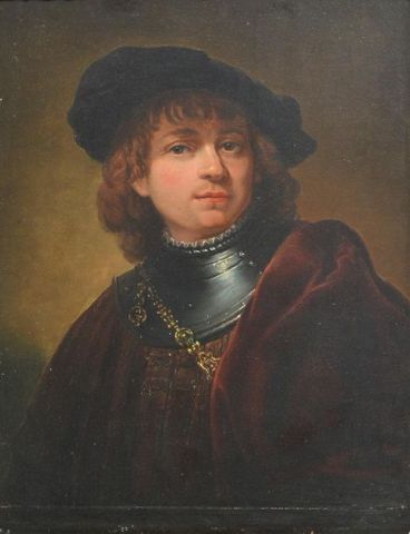 null After VAN RIJN, Rembrandt (1606-1669) 
"Tronie of a Young man with Gorget and...