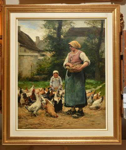 null DUPRÉ, Julien (1851-1910)
Farm girl and chickens
Oil on canvas
Signed on the...