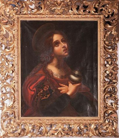 null ÉCOLE ITALIENNE, FIN XVIIIe, DÉBUT XIXe
D'après DOLCI, Carlo (1616-1687)
"Magdalene"
Huile...
