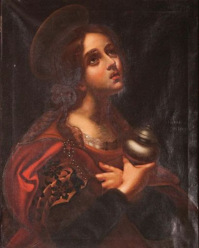 null ITALIAN SCHOOL, LATE 18TH, EARLY 19TH C.
After DOLCI, Carlo (1616-1687)
"Magdalene"
Oil...