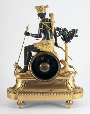 null Exceptional Directoire period ormoulu and patinated bronze striking MANTEL CLOCK...