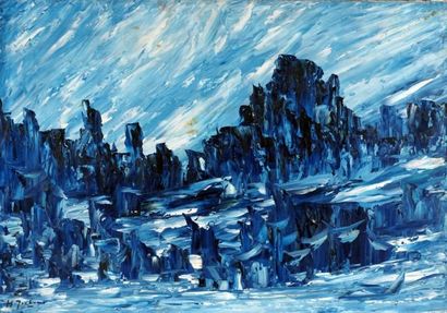 null JOCHEMS, Herbert (1912-1975) 
Paysage bleu
Huile sur toile
Signée en bas à droite:...