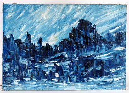 null JOCHEMS, Herbert (1912-1975) 
Paysage bleu
Huile sur toile
Signée en bas à droite:...