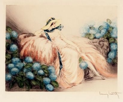 null ICART, Louis (1888-1950)
Femme et Hydrangea
Eau-forte
Signée en bas à droite:...