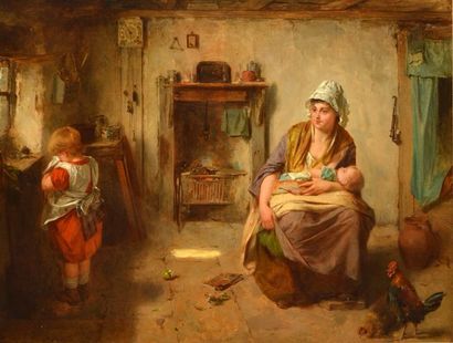 null FAED, Thomas (1826-1900) 
Family drama
Oil on canvas
Signed and dated on the...