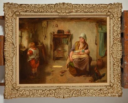 null FAED, Thomas (1826-1900) 
Drame familial
Huile sur toile
Signée et datée en...