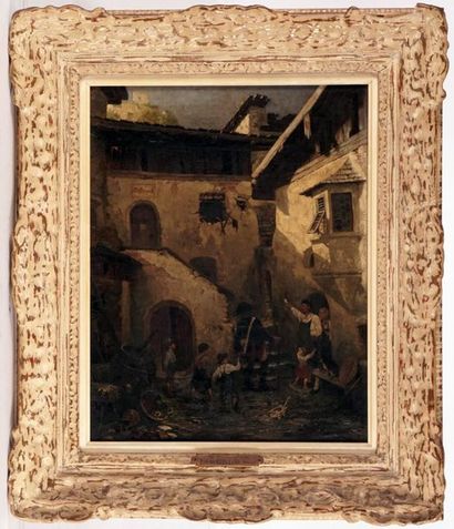 null GAYLOR, Louis (actif XIXe)
"The prisonner's escape"
Huile sur toile
Signée en...