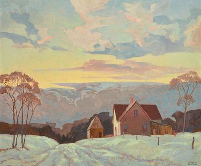 null GAUTHIER, Joachim George (1897-1988)
"Winter evening"
Oil on masonite
Signed...