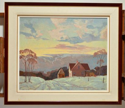 null GAUTHIER, Joachim George (1897-1988)
"Winter evening"
Oil on masonite
Signed...