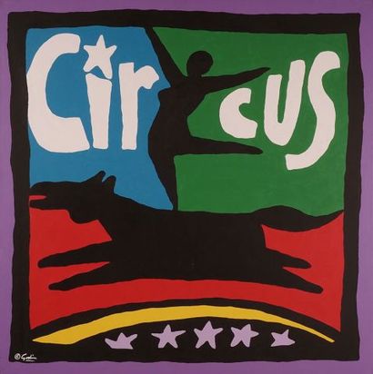 null GODIN, Eric (1964-)
"Circus"
Acrylic on canvas
Signed on the lower left: Godin
Titled...