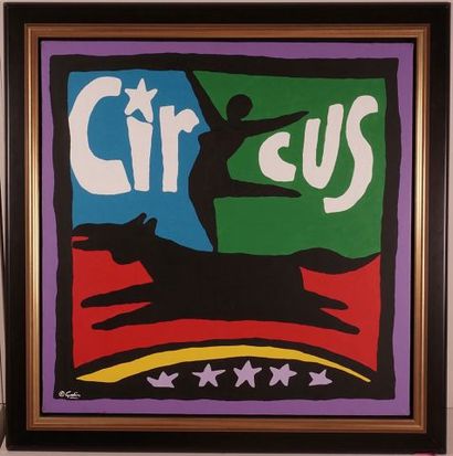 null GODIN, Eric (1964-)
"Circus"
Acrylic on canvas
Signed on the lower left: Godin
Titled...