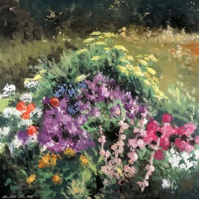 null ZÉRO ZOO (Bleau, François-Pierre, dit) (1952-)
Jardin fleuri
Huile sur toile
Signée...