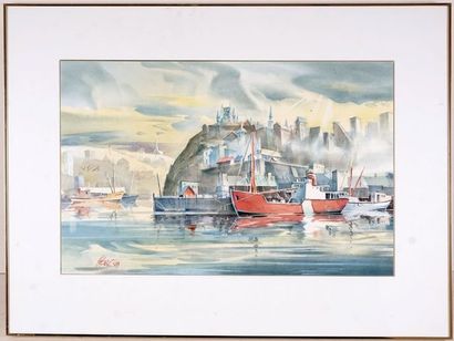 null HEBERT, Jacques (1937-)
Québec, vue du fleuve
Aquarelle
Signée en bas à gauche:...