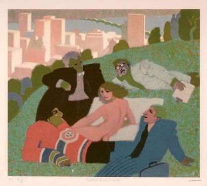 null DUMAS, Antoine (1932-)
"Montréal et ses amants"
Lithographie
Signée en bas à...