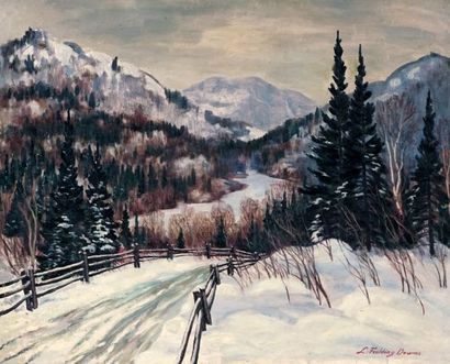 null FIELDING-DOWNES, Lionel (1900-1972)
Chemin en hiver
Huile sur isorel
Signée...