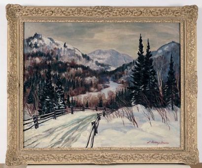 null FIELDING-DOWNES, Lionel (1900-1972)
Chemin en hiver
Huile sur isorel
Signée...