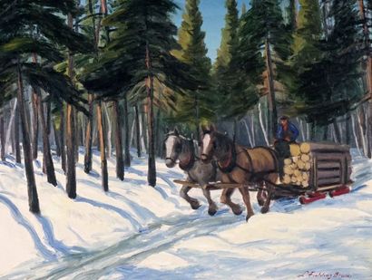null FIELDING-DOWNES, Lionel (1900-1972)
The return of the logger
Oil on canvas
Signed...